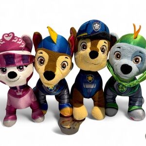 Paw Patrol Plush Lot of 4 Skye Chase Rocky Nickelodeon Superhero 8” Bundle‎